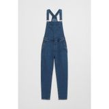 Blue White Kadın Rahat Kesim Askılı Jean Salopet Pantolon