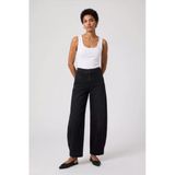 Blue White Kadın Siyah Yüksek Bel Wide Leg Barrel Fit Jean Pantolon Siyah