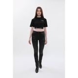 Blue White Kadın Yüksek Bel Skinny Fit Dar Paça Benekli Füme Jean Pantolon