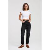 Blue White Kadın Yüksek Bel Slim Fit %100 Pamuk Antrasit Jean Pantolon Antrasit