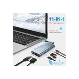 Blue Wings 11in1 Type-c to Usb Hdmı 4xUsb Rj45 Hdmi Vga Sd Tf Card Çevirici Adaptör Çevirici Dönüştürücü