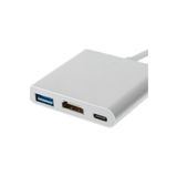 Blue Wings 3 In 1 Type-c To Hdmı Usb 3.0 Çevirici Dönüştürücü Adaptör 4k (TABLET VE PC İÇİN UYUMLUDUR)