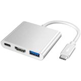 Blue Wings 3'in 1 Type-C To HDMI 4K USB 3.0 Dönüştürücü Adaptör Macbook, Pro 2015 2016 2017 Hub Port Adaptör Pd USB 3.0 4K HDMI Çıkışlı - Renkli
