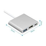 Blue Wings 3in1 Type C To Hdmı USB 3.0 Type C 3.1 4K Dönüştürücü Adaptör - Gümüş