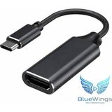 Blue Wings 4K Ultra Hd Usb-C To HDMI Dönüştürücü Adaptör – Type-C Görüntü Aktarıcı Kablo (Thunderbolt 3/4 Uyumlu – Macbook, Laptop, Telefon ve Tablet Için)