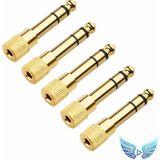 Blue Wings 6.35MM → 3.5mm Jack Dönüştürücü Adaptör Altın Kaplama Amfi, Mikrofon, Kulaklık Uyumlu 5 Adet