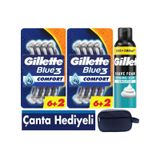 Blue3 Cool Tıraş Bıçağı 16 Adet + Gillette 250 Ml Köpük+ Seyahat Çantası
