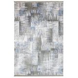 Bluebonnets Mavi Soyut Modern Geometrik Etnik Desenli Boho Makinada Yıkanabilir Hafif Hav Toz Vermez Leke Tutmaz Kaymaz Taban Dijital Makine Baskı Halı Oturma Odası Salon Yolluk Koridor Mutfak Halısı