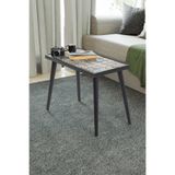 bluecape Esperanza Siyah Sehpa 62x32cm Doğal Masif Seramik Yan Sehpa Salon Mobilya
