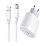 BlueCase Apple Iphone 11 / 12 / 13 / 14 Şarj Cihazı ( 20W Adaptör ve Lightning Kablo ) - 20W GaN White
