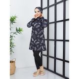 BLUECAT Tesettür Mayo Siyah-Beyaz Renkli Esnek Mikrofiber Kumaş ile Hızlı Kuruma Özelliği - Siyah - Beyaz - 44