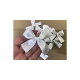 BlueDaisyCandle Fiyonk Saten Kurdele 100 Adet 2 Cm Kurdele 8 -9 Cm Çapında Beyaz Mika, Şekerlik, Bohça Çeyiz Kolisi