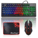 BlueFinger RGB 87 tuşlu oyun klavyesi ve arkadan aydınlatmalı fare kombinasyonu,%75 USB kablolu gökkuşağı klavye, dizüstü bilgisayar bilgisayar oyunu ve iş için oyun seti
