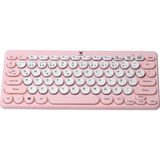 Blueforce BT-K95 Bluetooth Bağlantılı Slim Klavye Pembe Yuvarlak Tuşlarla Ev Ofis Kullanımı İçin - Pembe - Beyaz