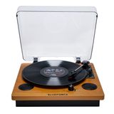 Blueforce Soprano Ahşap Pikap Plak Çalar Retro Bluetooth Usb SD Kart Aux Dahili Hoparlör