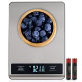 Bluefox Dijital Mutfak Tartısı, 10kg/1g Hassasiyet, Paslanmaz Çelik, 6 Birim Dönüşümü (g/kg/lb/oz/ml/milk ml), 2×AAA Pil Dahil