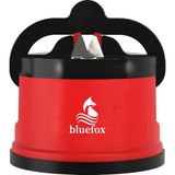 Bluefox Kırmızı PowerGrip'li Bıçak Bileyici - Vantuzlu Vakumlu, Serbest Ellerle Kullanılabilen Tungsten Carbide Bıçak Bileme Aleti