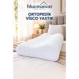 BlueMaison Luxury Visco Ortopedik Yastık 60x30x12cm | Horlama Engelleyici | Boyun Destekli | Medical Yastık