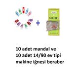 Bluemix Dikiş Nakış Plastik Klips Tutucu Mandal (Renkli 10 Adet)- Dali Ev Tipi Makine Iğnesi 14/90 10 Adet