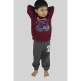 Bluence Erkek Çocuk Baskılı Bordo Pamuklu Eşofman Takımı - 2 - 3 Yaş - Bordo - Antrasit
