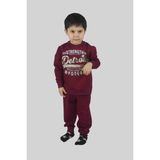 Bluence Erkek Çocuk Baskılı Bordo Pamuklu Eşofman Takımı - 2 - 3 Yaş