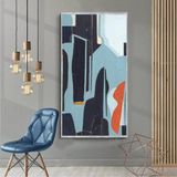 Blueness Yağlı Boya Dokulu Tablo 50X70 Gümüş Çerçeveli
