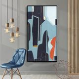 Blueness Yağlı Boya Dokulu Tablo 50X70 Siyah Çerçeveli