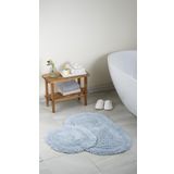 Bluenity Atlantik Doğal Pamuklu 2'li Banyo Paspas Seti 60x100+50x60 Cm - Gri