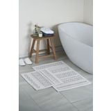 Bluenity Hat 60x100+50x60 cm Gri Doğal Pamuklu 2'li Banyo Paspas Seti