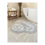 Bluenity Makaroni 60x100+50x60 cm Gri Doğal Pamuklu 2'li Banyo Paspas Seti