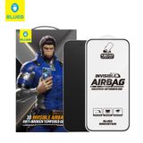 Blueo 3D Airbag iPhone 16 Pro Uyumlu Kenar Darbelere Dirençli Tam Kavrayan Kavisli Cam Ekran Koruyucu