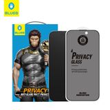 Blueo Anti-Peep Anti-Glare iPhone 15 Uyumlu Hayalet Net Görüş Hızlı Tepkime Mat Cam Ekran Koruyucu