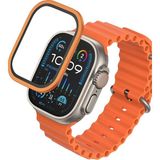Blueo Apple Watch Ultra 1 / 2 / 3 Uyumlu 49MM Safir Titanyum Saat Ekran Koruyucu - Turuncu