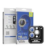 Blueo iPhone 13/14 / 15 Serisi Uyumlu PVD Stainless Steel Su ve Toz Geçirmez Lens Koruyucu (Silver, 13 Pro / 13 Pro Max)