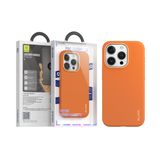 Blueo iPhone 14/15 Serisi Uyumlu Premium Deri Telefon Kılıfı (Turuncu, iPhone 15 Pro Max)