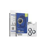BLUEO İphone 15 Pro / 15 Pro Max uyumlu Pvd Stainless Steel Su / Toz Geçirmez Mavi Lens Koruyucu