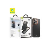 Blueo iPhone 15 Pro Dual Texture Ultra Edition Fiber 600d Siyah - Turuncu Telefon Kılıfı