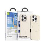 Blueo iPhone 15 Pro Max Uyumlu Brown Series Anti-Drop Manyetik Özellikli Krem Telefon Kılıfı