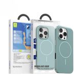 Blueo iPhone 15 Pro Max Uyumlu Brown Series Anti-Drop Manyetik Özellikli Yeşil Telefon Kılıfı