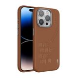 Blueo iPhone 15 Pro Max Uyumlu Kahverengi Deri Punk Premium Telefon Kılıfı