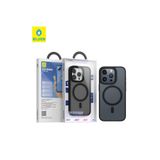 Blueo iPhone 15 Pro Max Uyumlu Manyetik Özellikli Frosted Dual Color Skin Friendly Siyah Telefon Kılıfı