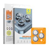 Blueo-Iphone 15 Pro Max Uyumlu Mavi Orijinal Metal Çerçeve Kamera Lens Koruyucu