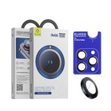 Blueo iPhone 15 Pro Max Uyumlu Titanyum Mavi Sapphire Crystal Safir Lens Koruyucu