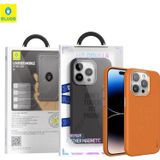 Blueo iPhone 15 Pro Max Uyumlu Turuncu Deri Punk Premium Telefon Kılıfı
