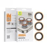Blueo iPhone 15 Pro Max Uyumlu Turuncu Orijinal Metal Çerçeve Kamera Lens Koruyucu (iPhone 15 Pro Max)