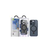 Blueo iPhone 15 Pro Uyumlu Manyetik Özellikli Frosted Dual Color Skin Friendly Lacivert Telefon Kılıfı