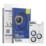 Blueo iPhone 15 Pro Uyumlu Mavi Pvd Stainless Steel Su Ve Toz Geçirmez Lens Koruyucu