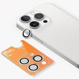 Blueo iPhone 15 Pro Uyumlu Silver Metal Çerçeve Lens Koruyucu