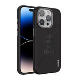 Blueo iPhone 15 Pro Uyumlu Siyah Deri Punk Premium Telefon Kılıfı