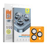 Blueo-Iphone 15 Pro Uyumlu Siyah Orijinal Metal Çerçeve Kamera Lens Koruyucu